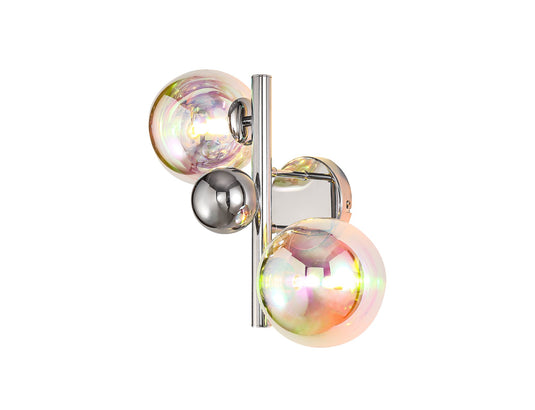 C-Lighting Lyra Wall Lamp, 2 x G9, Polished Chrome/Idracoscent Glass - 33211
