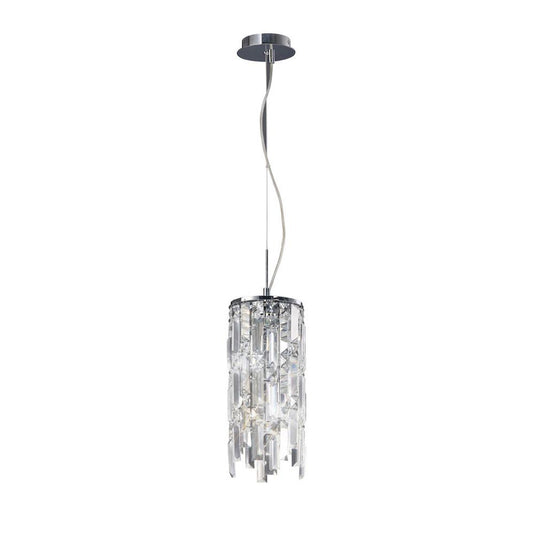 Diyas IL30253 Maddison Pendant Cylinder 2 Light Polished Chrome/Crystal - 38018