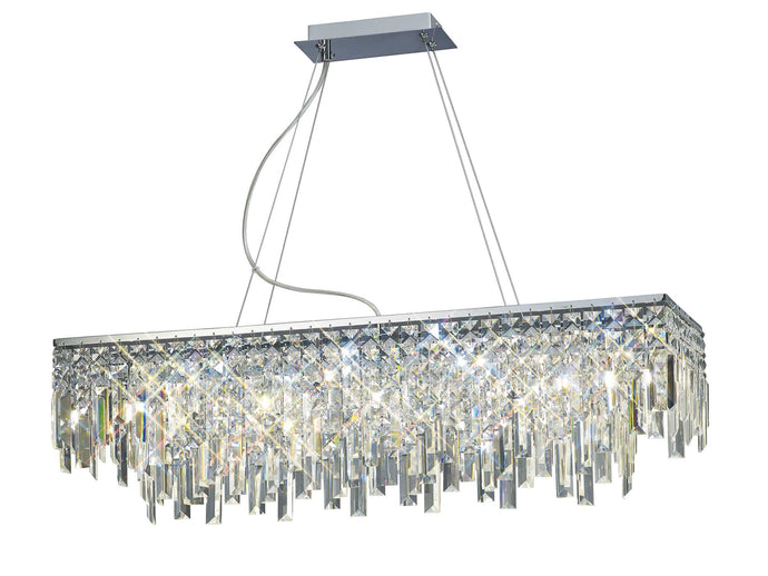 Diyas IL30255 Maddison Pendant Linear 6 Light Polished Chrome/Crystal - 38020