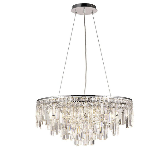 Diyas IL30256 Maddison Pendant Round 8 Light G9 Polished Chrome/Crystal - 38021