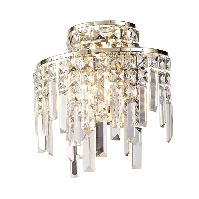 Diyas IL31710 Maddison Wall Lamp 2 Light G9 Rose Gold/Crystal - 38475