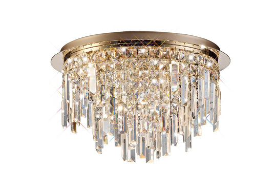 Diyas IL31711 Maddison Ceiling Round 6 Light G9 Rose Gold/Crystal - 38476