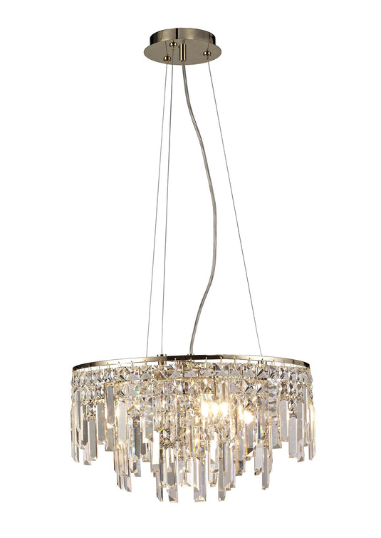 Diyas IL31714 Maddison Pendant Round 6 Light G9 Rose Gold/Crystal - 38479