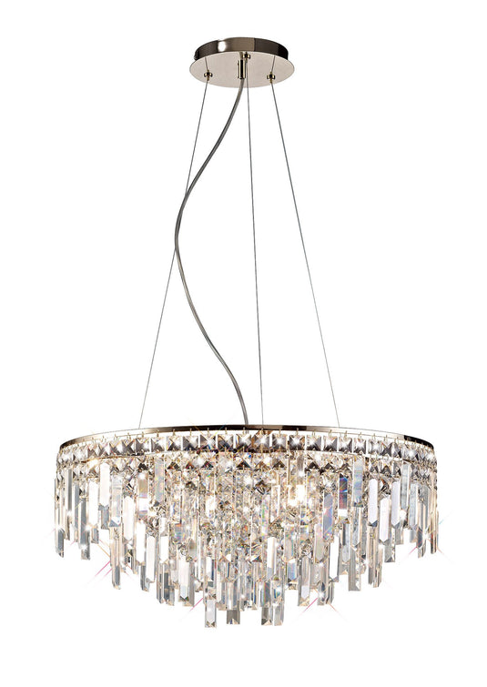 Diyas IL31716 Maddison Pendant Round 8 Light G9 Rose Gold/Crystal - 38481