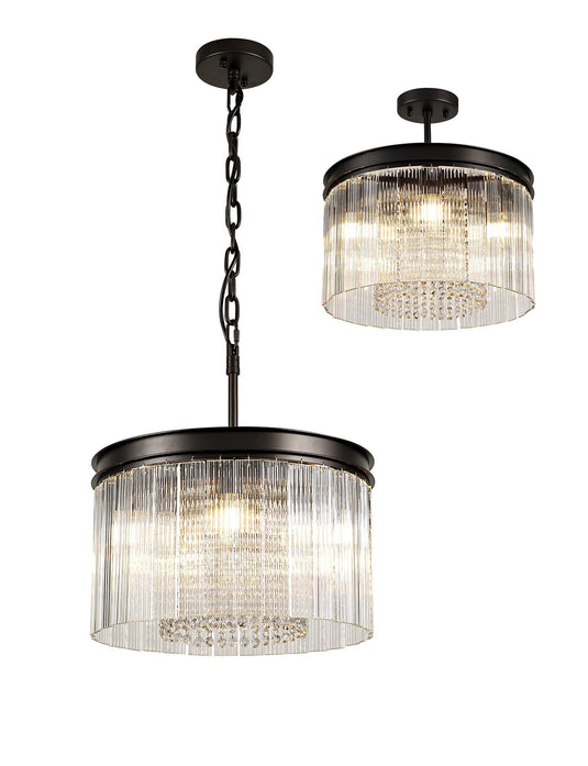 C-Lighting Malin Small Round Pendant, 5 Light E14, Brown Oxide - 29106