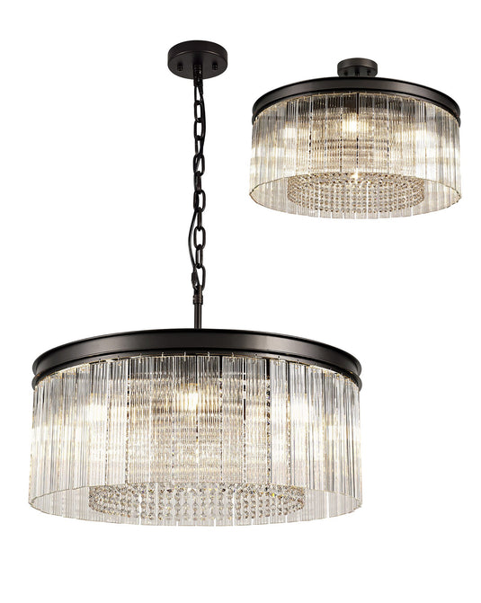 C-Lighting Malin Medium Pendant. 8 Light E14, Brown Oxide - 29107