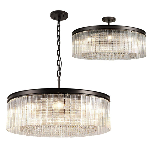 C-Lighting Malin Large Round Pendant, 10 Light E14, Brown Oxide - 29108