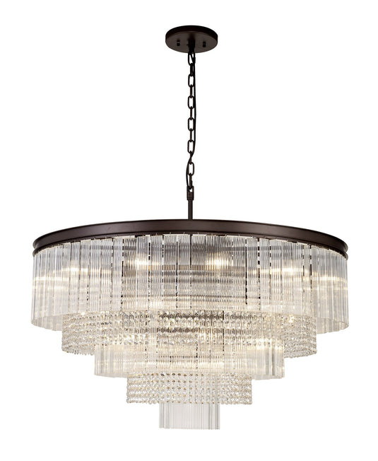 C-Lighting Malin Large 3 Tier Round Pendant, 27 Light E14, Brown Oxide, Item Weight: 28.6kg - 33256