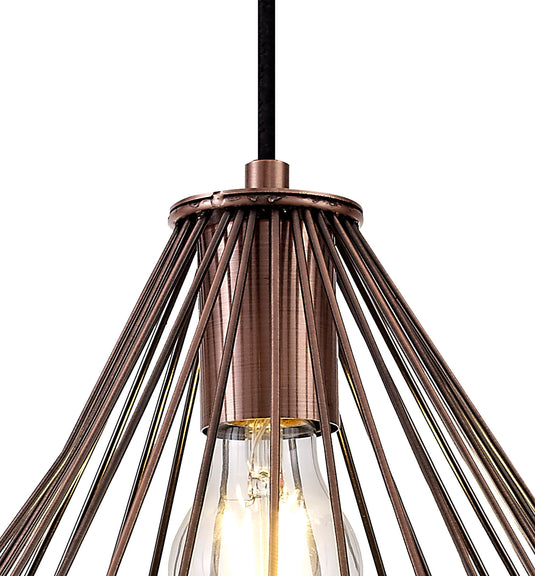 C-Lighting Malling Small Pendant, 1 x E27, Antique Copper/Black - 28728