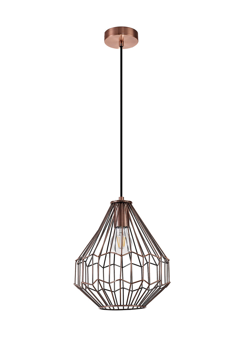Load image into Gallery viewer, C-Lighting Malling Small Pendant, 1 x E27, Antique Copper/Black - 28728
