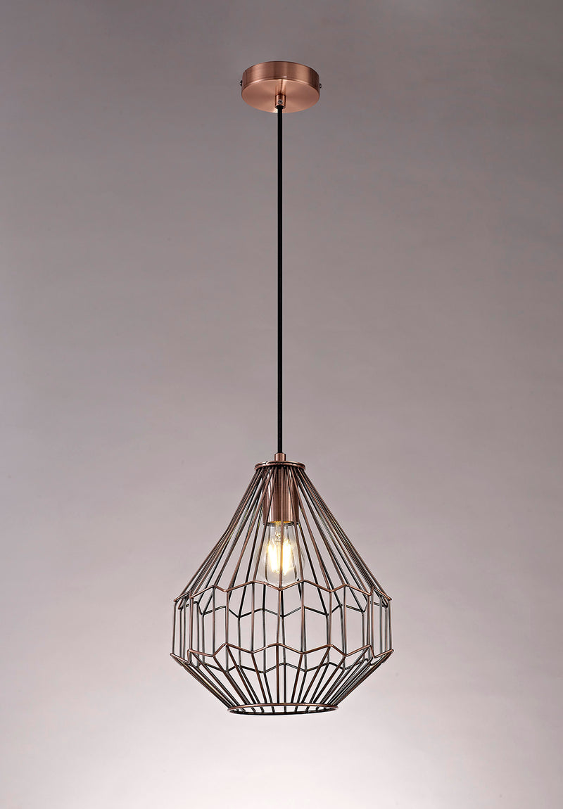 Load image into Gallery viewer, C-Lighting Malling Small Pendant, 1 x E27, Antique Copper/Black - 28728
