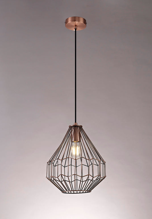 C-Lighting Malling Small Pendant, 1 x E27, Antique Copper/Black - 28728