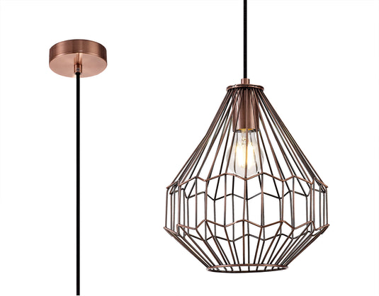 C-Lighting Malling Small Pendant, 1 x E27, Antique Copper/Black - 28728