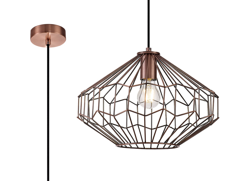 Load image into Gallery viewer, C-Lighting Malling Medium Pendant, 1 x E27, Antique Copper/Black - 28729
