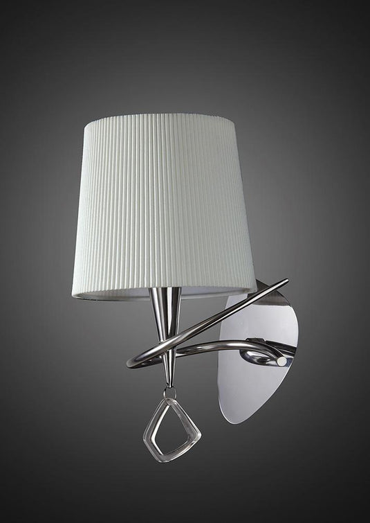 Mantra M1647/S Mara Wall Lamp Switched 1 Light E14, Polished Chrome With Ivory White Shade