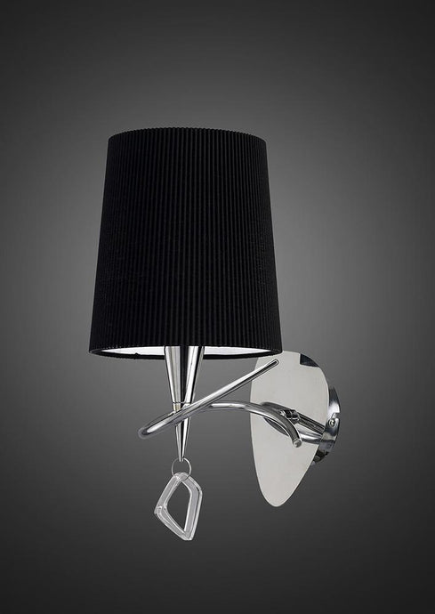 Mantra M1647/S/BS Mara Wall Lamp Switched 1 Light E14, Polished Chrome With Black Shade