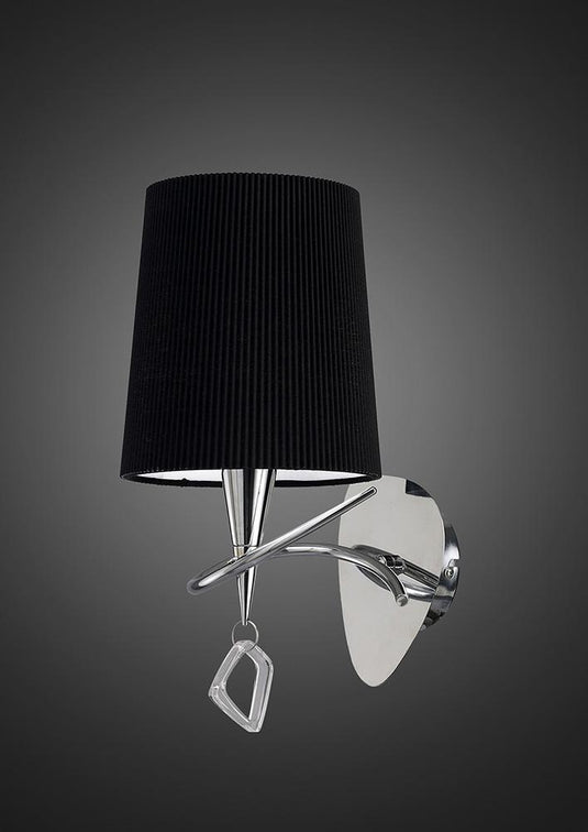 Mantra M1647/S/BS Mara Wall Lamp Switched 1 Light E14, Polished Chrome With Black Shade