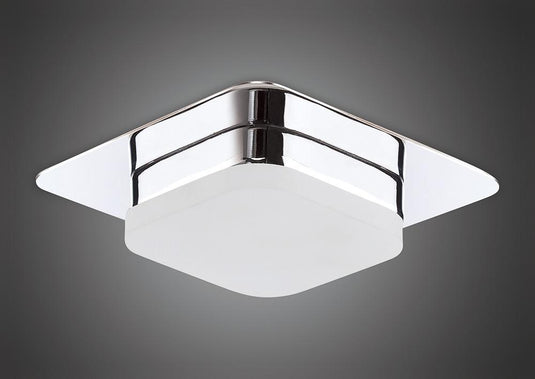Mantra  M8232 Marcel Recessed Down Light 5W LED Square 3000K IP44, 450lm, Polished Chrome/Frosted Acrylic, 3yrs Warranty