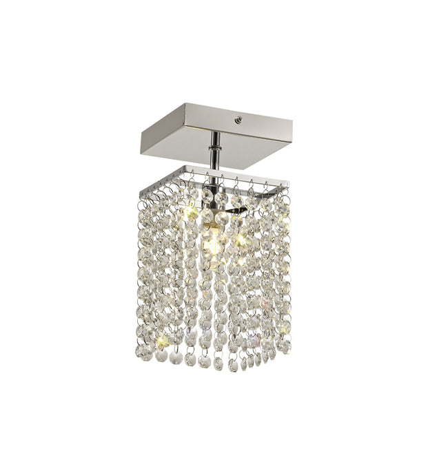 C-Lighting Marina Ceiling Light, 1 x G9, IP44, Polished Chrome/Crystal - 28659