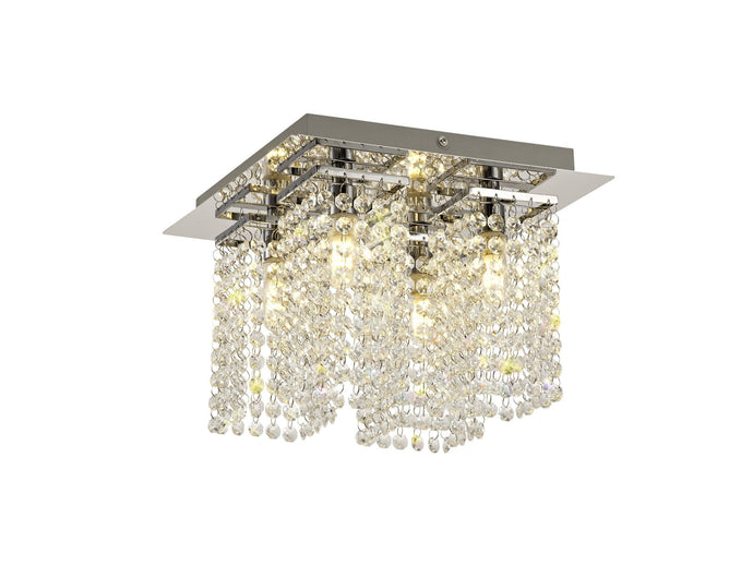 C-Lighting Marina Ceiling Light, 4 x G9, IP44, Polished Chrome/Crystal - 28660