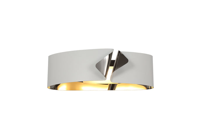 C-Lighting Marley Wall Lamp, 1 x 10W LED, 3000K, 700lm, Sand White/Polished Chrome, 3yrs Warranty - 28937