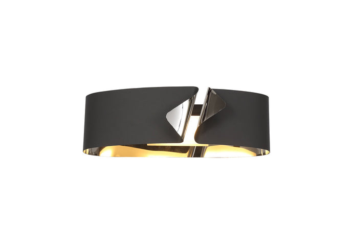 C-Lighting Marley Wall Lamp, 1 x 10W LED, 3000K, 700lm, Sand Anthracite/Polished Chrome, 3yrs Warranty - 28938