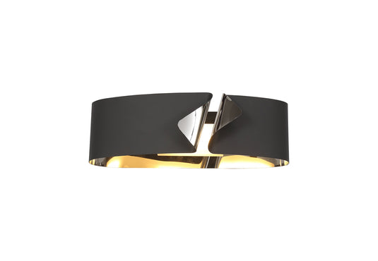 C-Lighting Marley Wall Lamp, 1 x 10W LED, 3000K, 700lm, Sand Anthracite/Polished Chrome, 3yrs Warranty - 28938