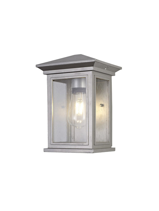 C-Lighting Marsh Flush Wall Lamp, 1 x E27, IP54, Silver Grey/Clear Seeded Glass, 2yrs Warranty - 29027