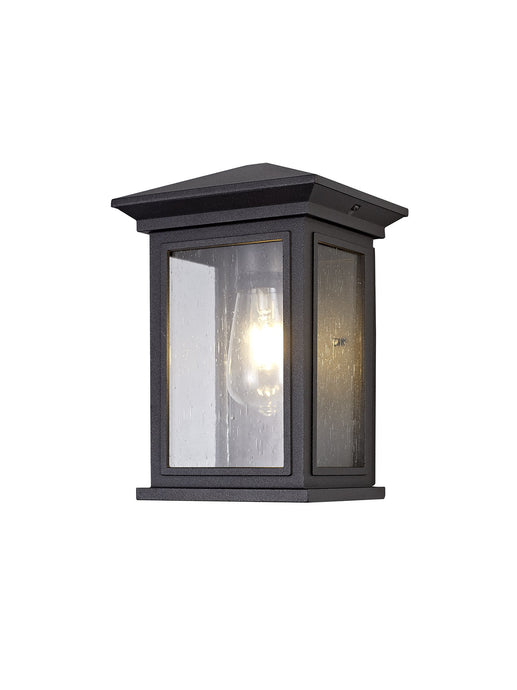 C-Lighting Marsh Flush Wall Lamp, 1 x E27, IP54, Anthracite/Clear Seeded Glass, 2yrs Warranty - 29029