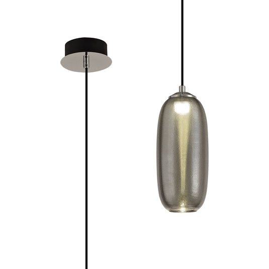 C-Lighting Martin Pendant, 1 x 8W LED, 4000K, 720lm, Smoked/Black, 3yrs Warranty - 29001