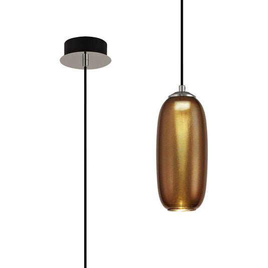 C-Lighting Martin Pendant, 1 x 8W LED, 4000K, 720lm, Copper/Black, 3yrs Warranty - 29002