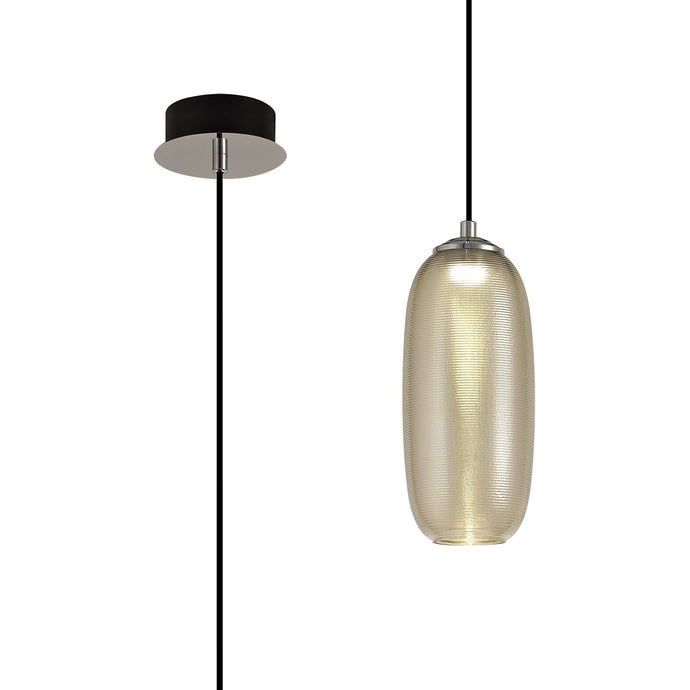 C-Lighting Martin Pendant, 1 x 8W LED, 4000K, 720lm, Champagne/Black, 3yrs Warranty - 29003