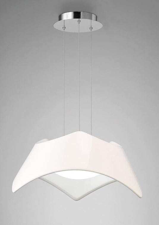 Mantra M4810 Maui Pendant 5W+19W LED 3000K, 2520lm, Gloss White/Polished Chrome, 3yrs Warranty