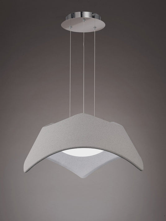 Mantra M4815 Maui Pendant 3 Light E27, Cement Effect/Polished Chrome