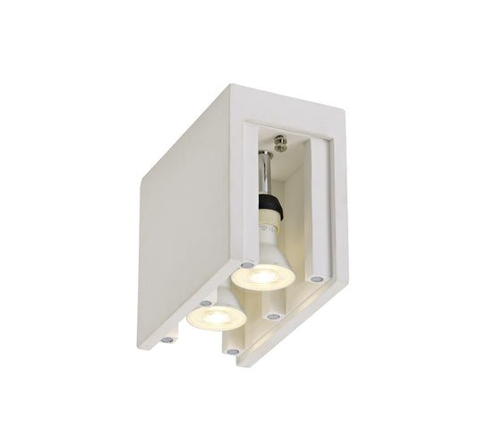 C-Lighting Mayfield Rectangular Ceiling, 2 x GU10 (Max 25W), White Paintable Gypsum - 28738