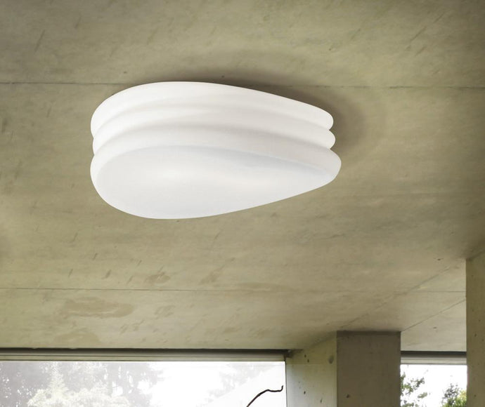 Mantra M3624 Mediterraneo Ceiling/Wall 2 Light E27 Medium, Frosted White Glass