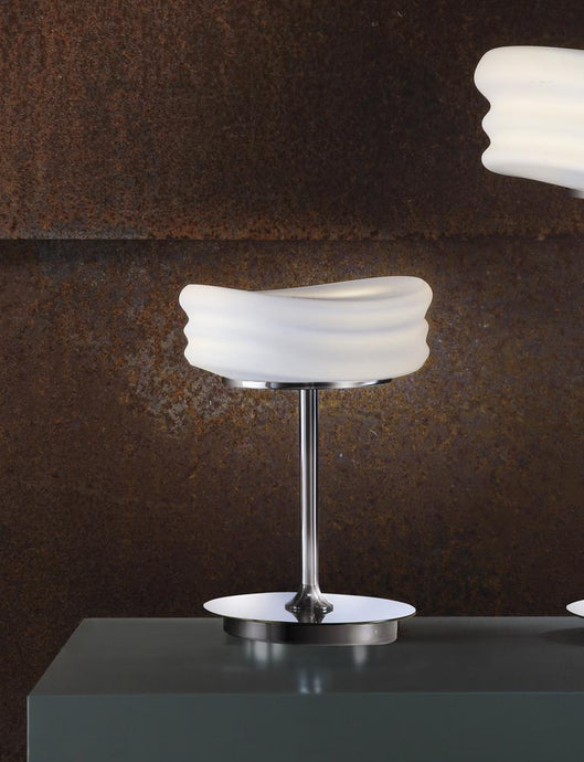 Mantra M3627 Mediterraneo Table Lamp 2 Light GU10 Small, Polished Chrome/Frosted White Glass