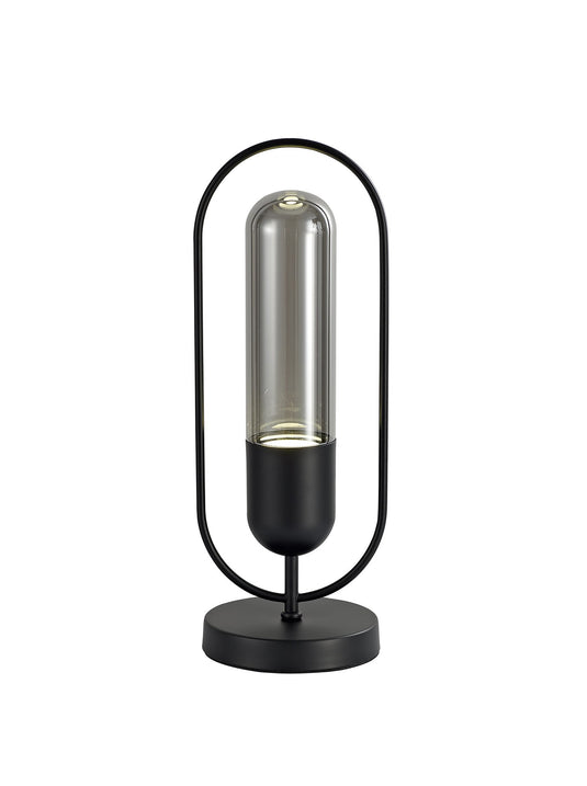 C-Lighting Mica Table Lamp, 1 x 7W LED, 4000K, 790lm, Black/Smoked, 3yrs Warranty - 28673