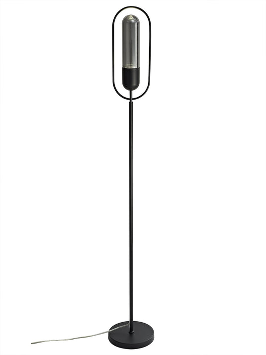 C-Lighting Mica Floor Lamp, 1 x 7W LED, 4000K, 790lm, Black/Smoked, 3yrs Warranty - 28702