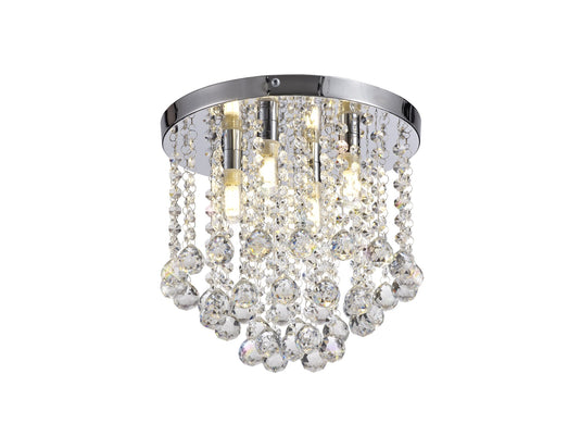 C-Lighting Mira Ceiling Light, 4 x G9, IP44, Polished Chrome/Crystal - 28663