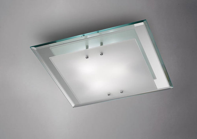 Deco D0011 Mira Ceiling, 400mm Square, 3 Light E27 Polished Chrome