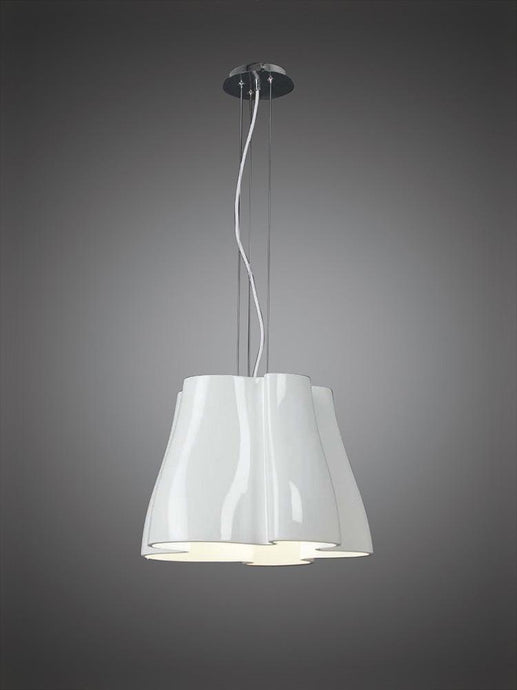 Mantra M3720 Miss Pendant 3 Light E27, Gloss White/Polished Chrome