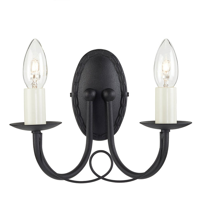 Elstead Lighting MN2-BLACK Minster 2 Light Wall Light - Black
