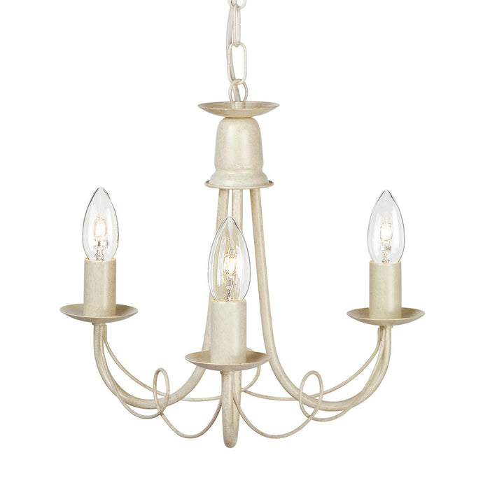 Elstead Lighting MN3-IV-GOLD Minster 3 Light Chandelier - Ivory Gold
