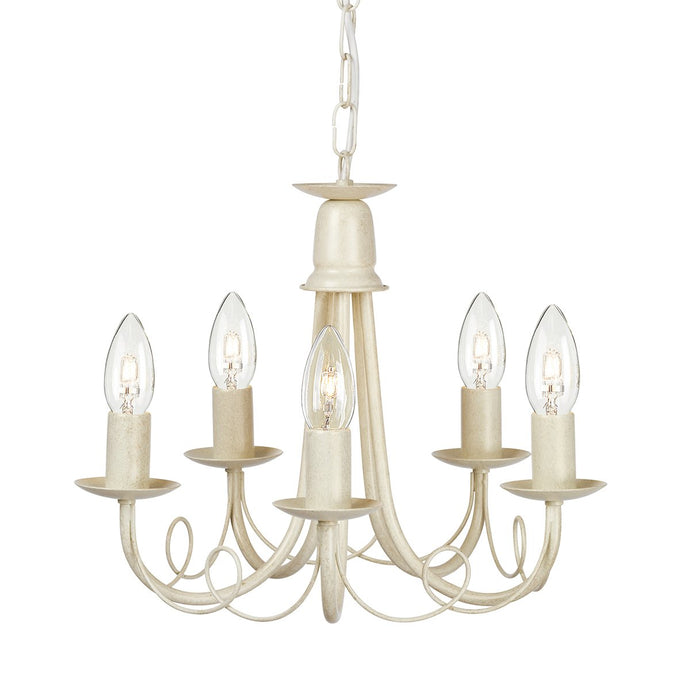 Elstead Lighting MN5-IV-GOLD Minster 5 Light Chandelier - Ivory Gold