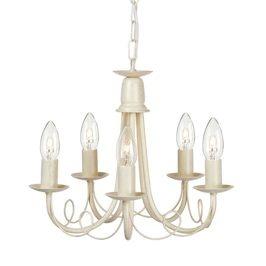 Elstead Lighting MN5-IV-GOLD Minster 5 Light Chandelier - Ivory Gold