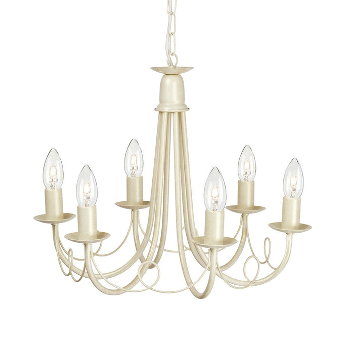 Elstead Lighting MN6-IV-GOLD Minster 6 Light Chandelier - Ivory Gold