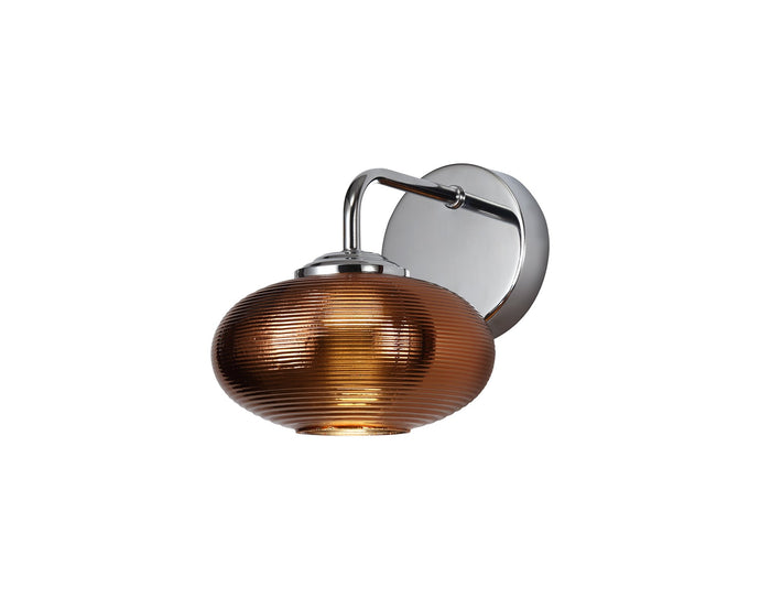 C-Lighting Murston Wall Lamp Switched, 1 x 8W LED, 4000K, Copper/Polished Chrome, 3yrs Warranty - 29006