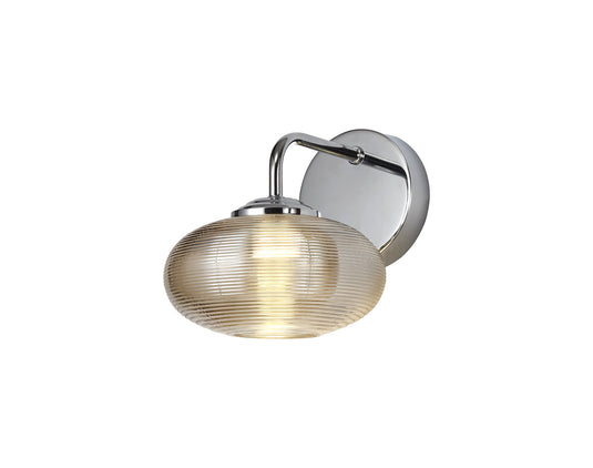 C-Lighting Murston Wall Lamp Switched, 1 x 8W LED, 4000K, Champagne/Polished Chrome, 3yrs Warranty - 29007
