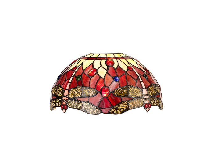 C-Lighting Nectar Tiffany 30cm Non-electric Shade Suitable For Pendant/Ceiling/Table Lamp, Purple/Pink/Crystal - 28858